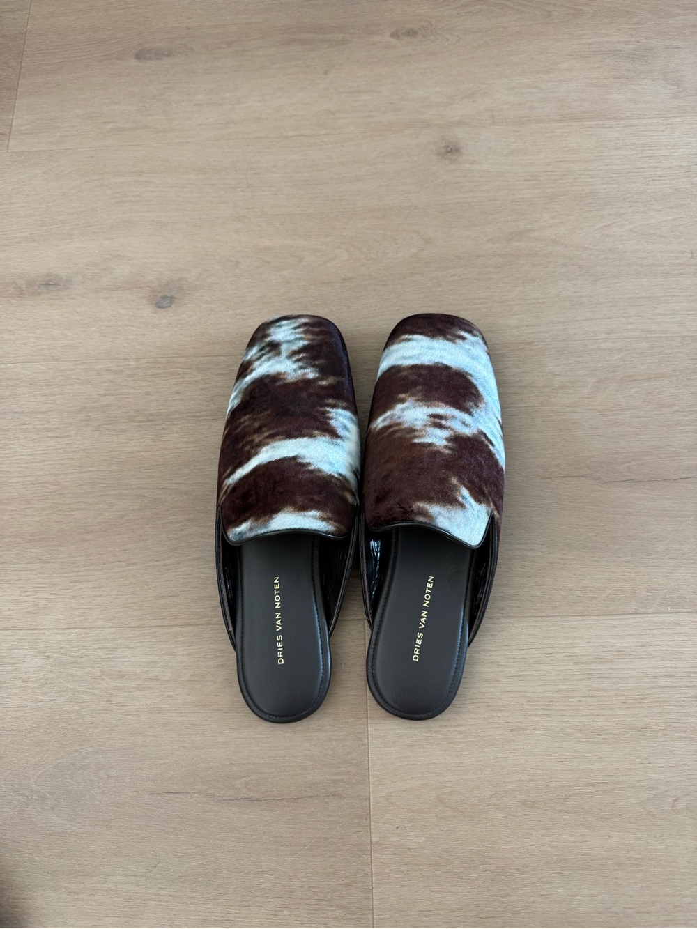 Dries Van Noten Printed Velvet Mules NWB